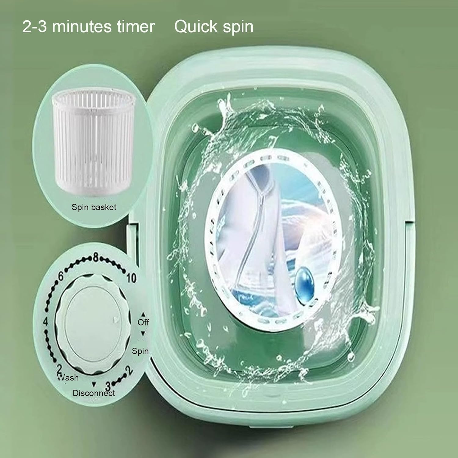 Portable Washing Machine, Upgraded 18L Mini Folding Washer, Small Collapsible Washing Machine with Drain Basket and Drain Pipe, for Underwear,Baby Clothes,Socks or Other Small Items(Pink)