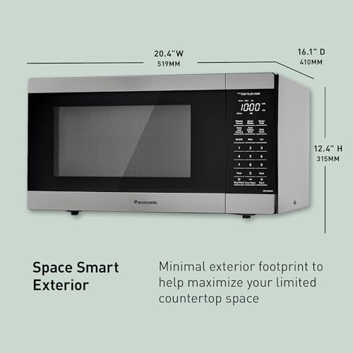 Panasonic Microwave Oven, 1.3 cu. ft. 1000W Countertop Microwave with Genius Sensor Cooking - NN-SU66LS (Stainless Steel)