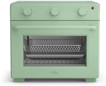 bella Air Fry Toaster Oven, 7 Preset Cooking Options, Dishwasher-Safe EverGood Coated Trays Included, 60-Minute Auto Shutoff w Audible Timer, Power Indicator Light, 1700 Watt, Seaglass