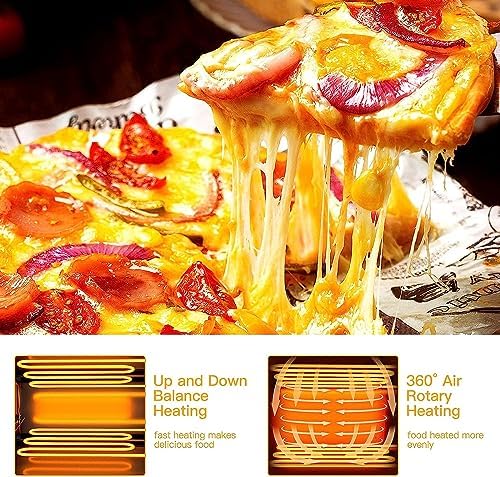 GOFLAME 1450W Electric Pizza Oven, 12 Inch Stainless Steel Pizza Oven Countertop with Insulated Handle & Removable Tray, Commercial Pizza Maker for Restaurant Home Party