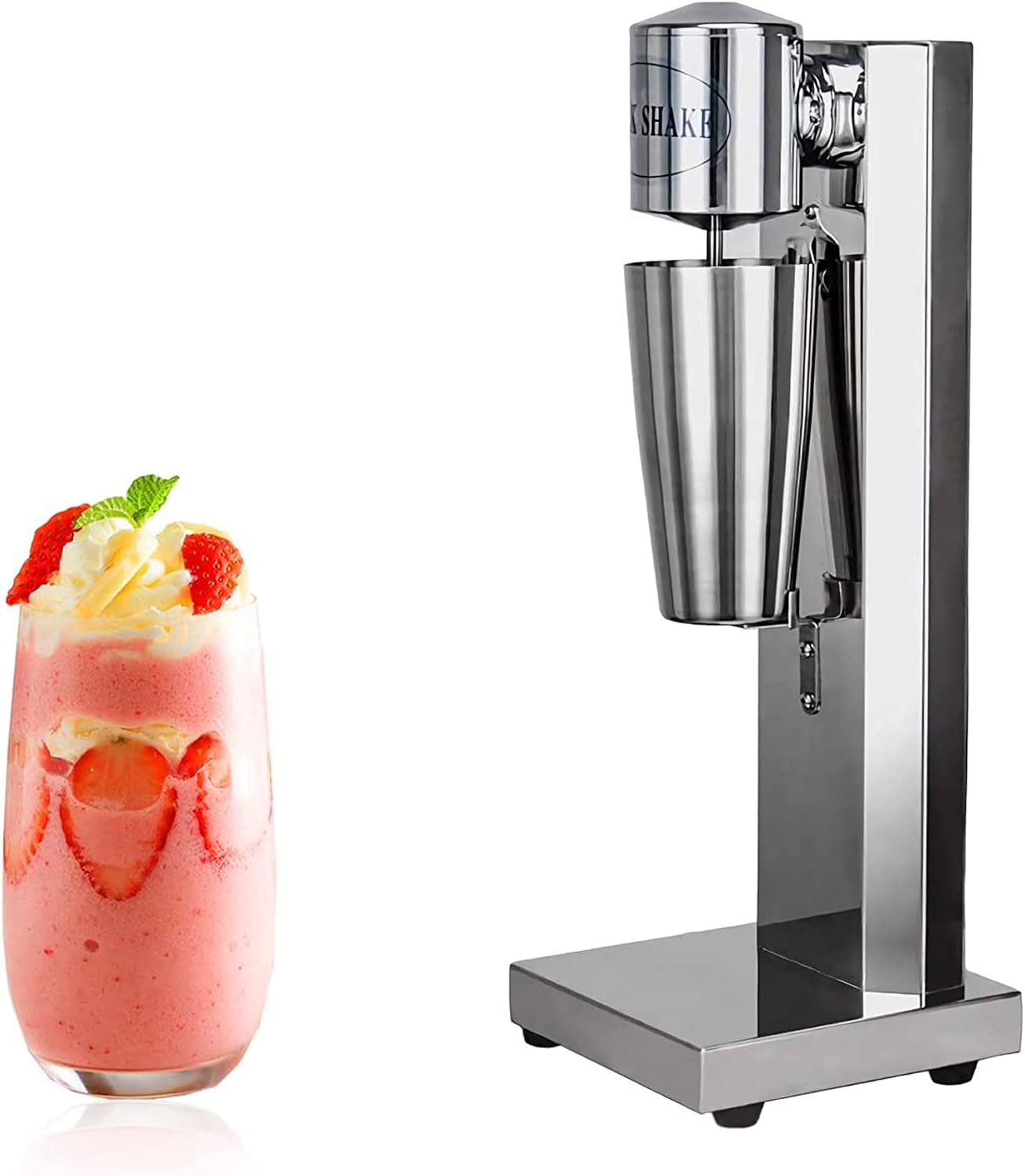 Milkshake Drink Mixer Shake Machine Electric Milkshake Maker Stainless Steel Speed Adjustable Commercial Ice Cream Smoothie Blender with 800ML Cup