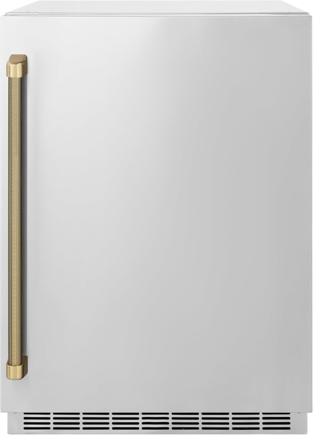 ZLINE Autograph Edition 24 in. Touchstone 151 Can Beverage Fridge with Solid Stainless Steel Door and Champagne Bronze Helix Handle (RBSOZ-ST-24-KCB)