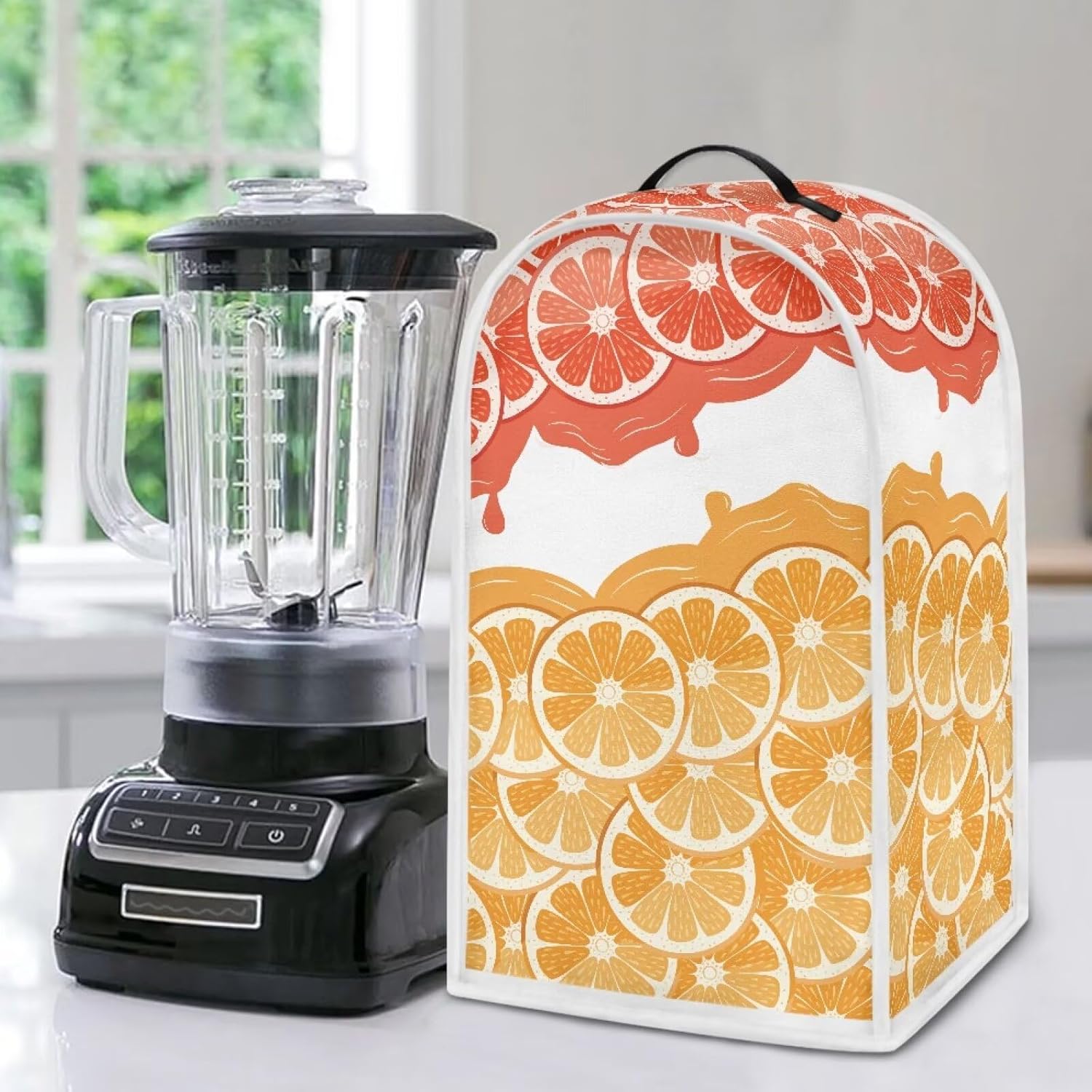 Orange Sliced Juice Print Blender Protective Cover Stand Mixer Cover Kitchen Appliance Covers with Top Handle Food Processor Juicer Coffee Maker Cover Washable Reusable