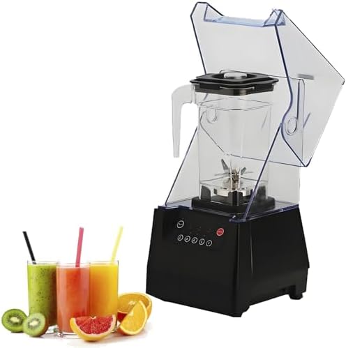 Commercial Blender with Sound Enclosure, 2200W High-Performance 2L Smoothie Machine for Ice Crushing, Purees & Shakes - Quiet Professional Kitchen Appliance 220V