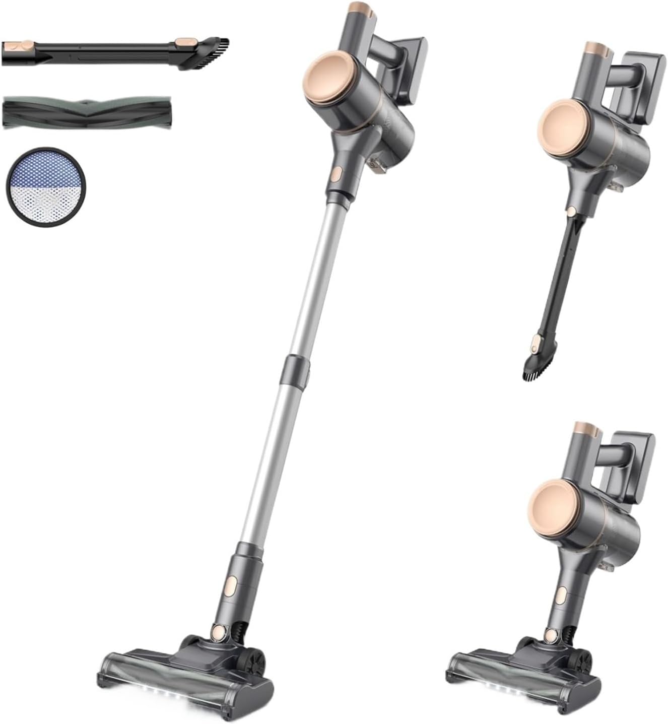 Compatible With INSE N8 Cordless Vacuum Cleaner, Lightweight Stick Vacuum With Powerful Suction, 2200mAh Battery 40 Mins Runtime For Home Cleaning(N8 Glod)