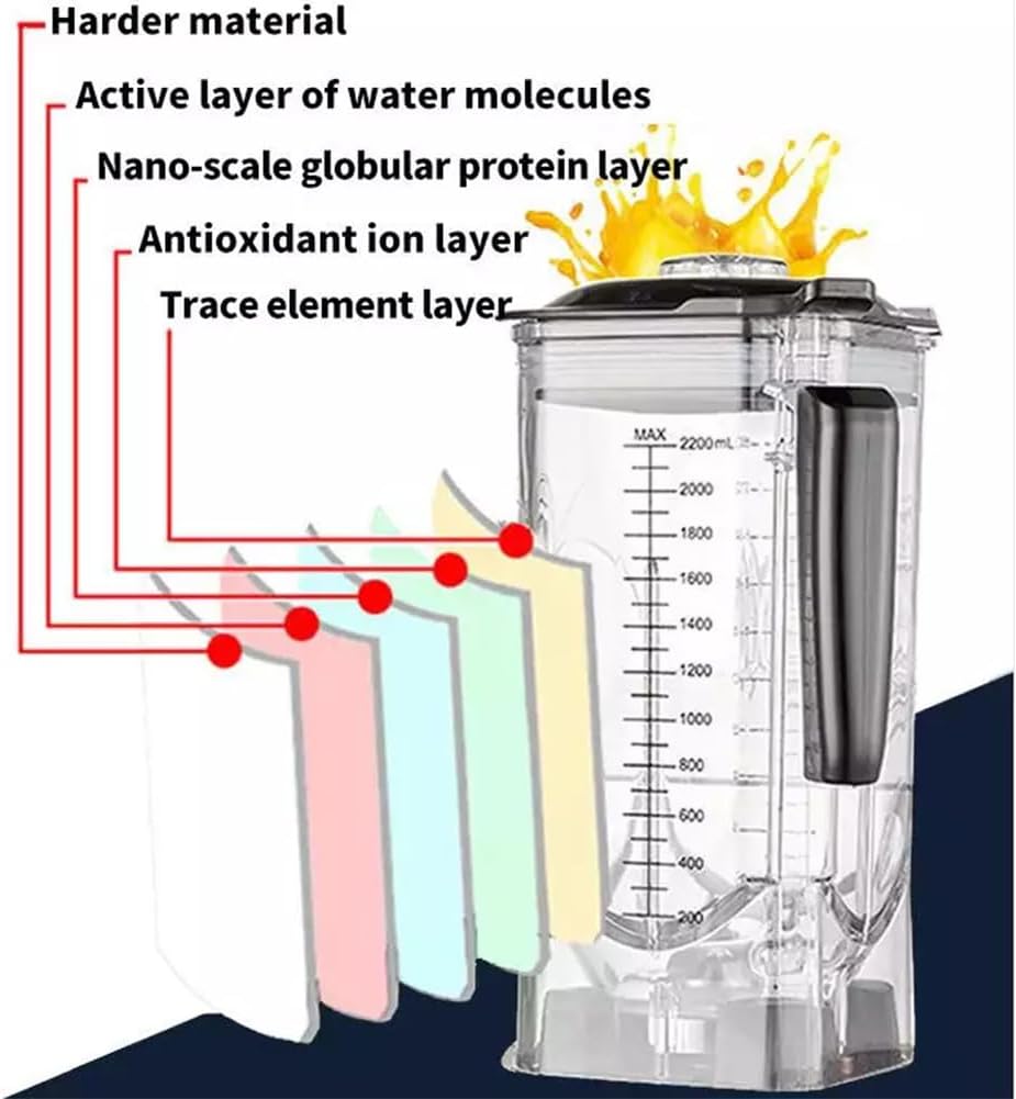 Blender Smoothie Maker with Sound Enclosure, Commercial Fruit Juice Smoothie Maker Professional Countertop Blender, Silent Broken Wall Cooking Machine, for Smoothie, Fruits B