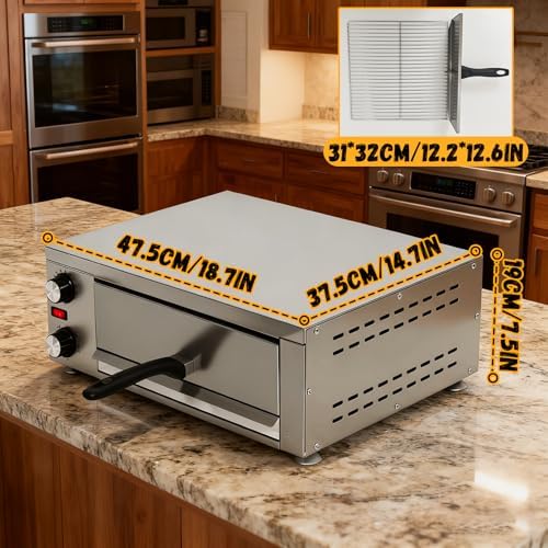 Electric Pizza Oven, Grilled steak, baked with Timer Stainless Steel Pizza Baker, Indoor, Countertop, Commercial pizza maker, for Home Pizza Cooker, 50-340℃