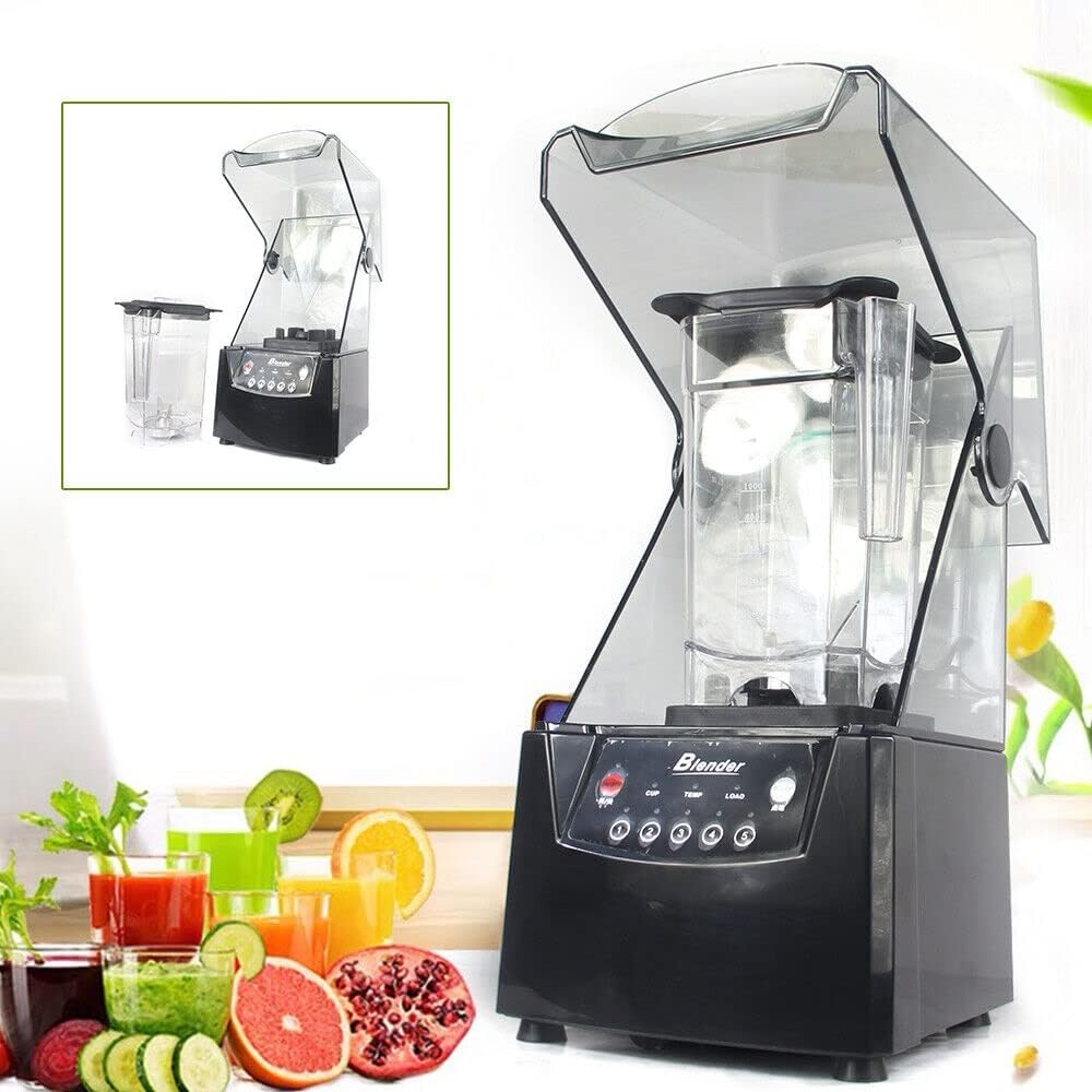 1.8L Commercial Smoothie Blender Electric Ice Crusher Fruit Juicer Mixer with Soundproof Cover 2600W