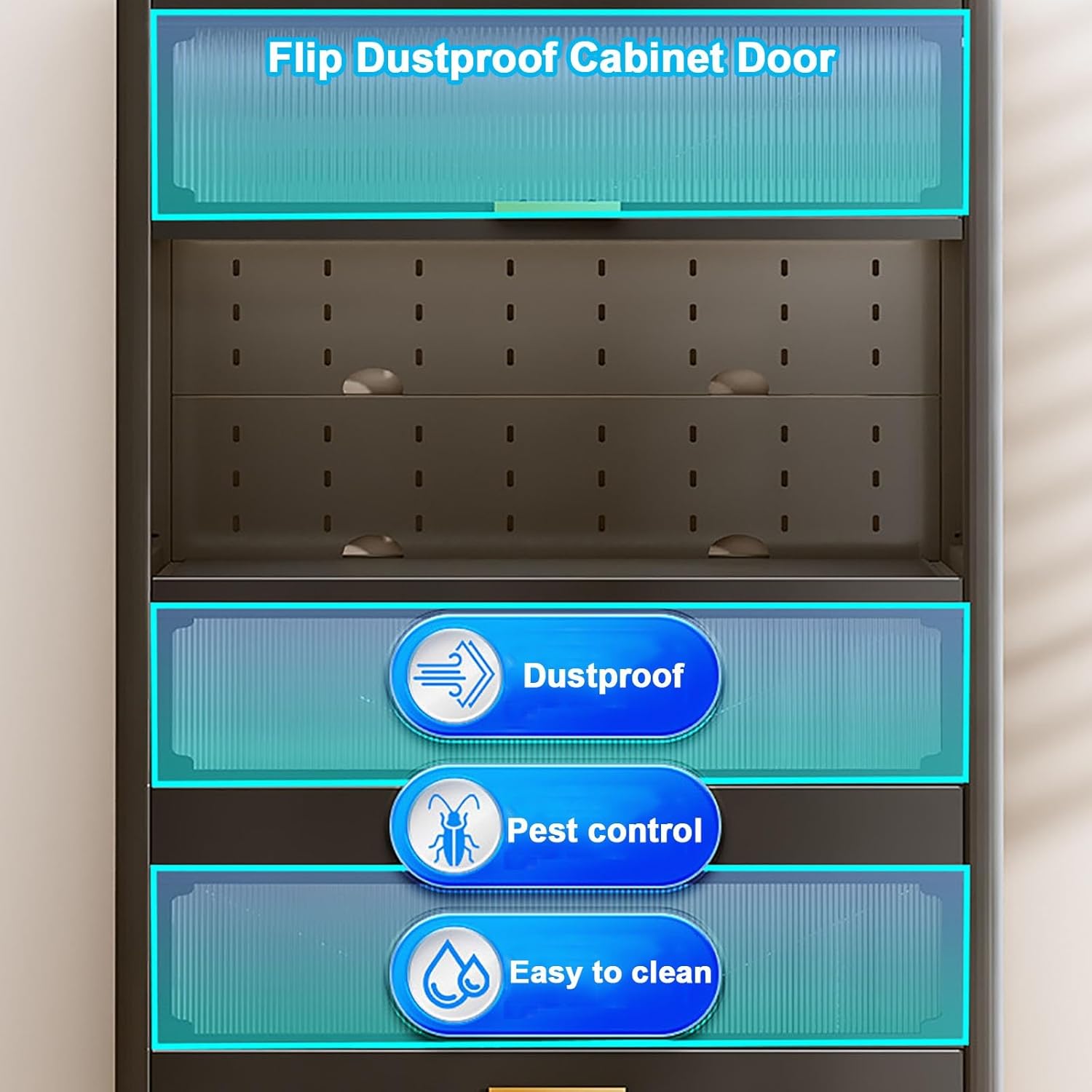 Microwave Stand Microwave Oven Rack,Bakers Racks for Kitchens with Storage 4-Tier Kitchen Shelf, Industrial Microwave Oven Stand Cabinet, Kitchen Hutch Sideboard, Coffee Bar, with Hooks and