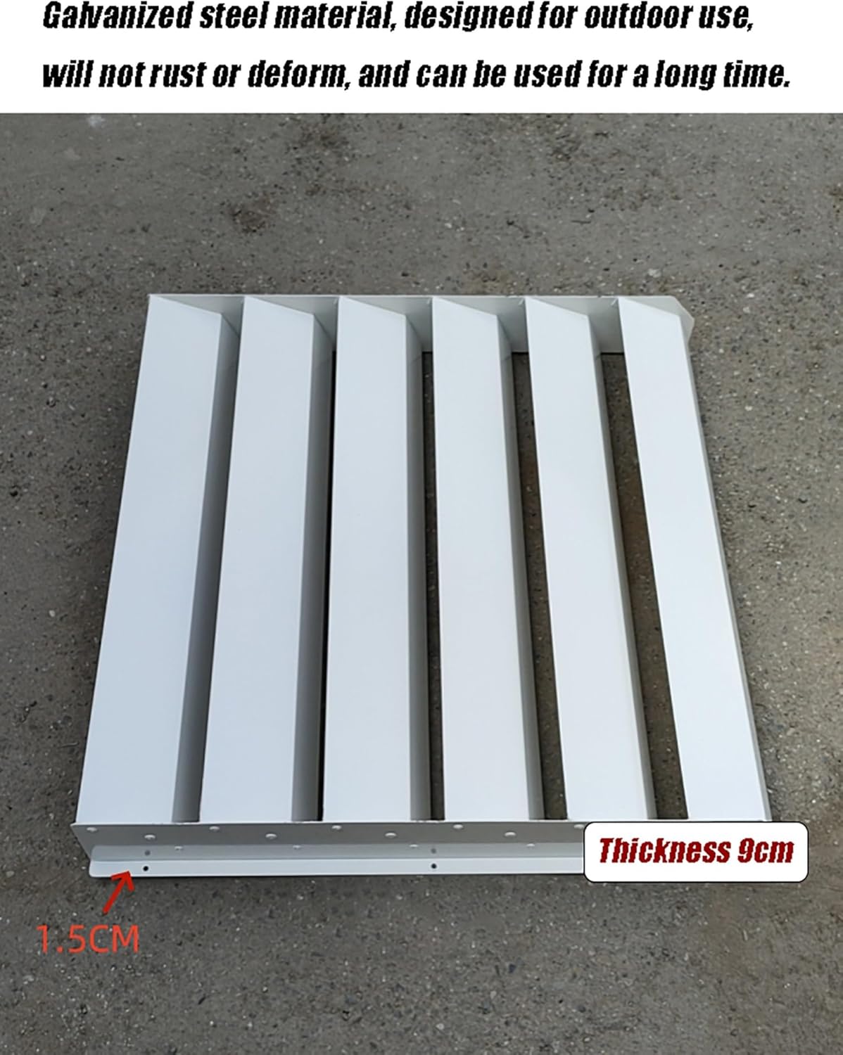 Air Conditioner Outdoor Unit Cover Bracket Air Deflector Grilles, Air Outlet 45 Degrees Angle Condenser Defender Grilles, Galvanized Seel Shutter Deflector