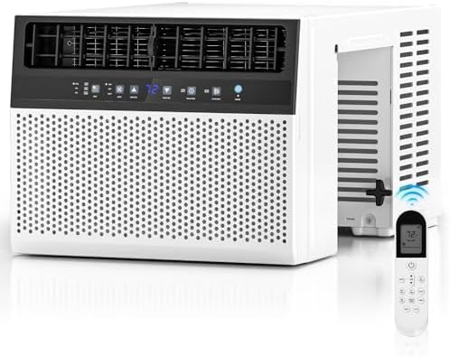 ZAFRO 12000BTU U-Shaped Window Air Conditioner Cools up to 550 Sq.Ft., Ultra Quiet Energy-Efficient Cooling, With Remote Control, White