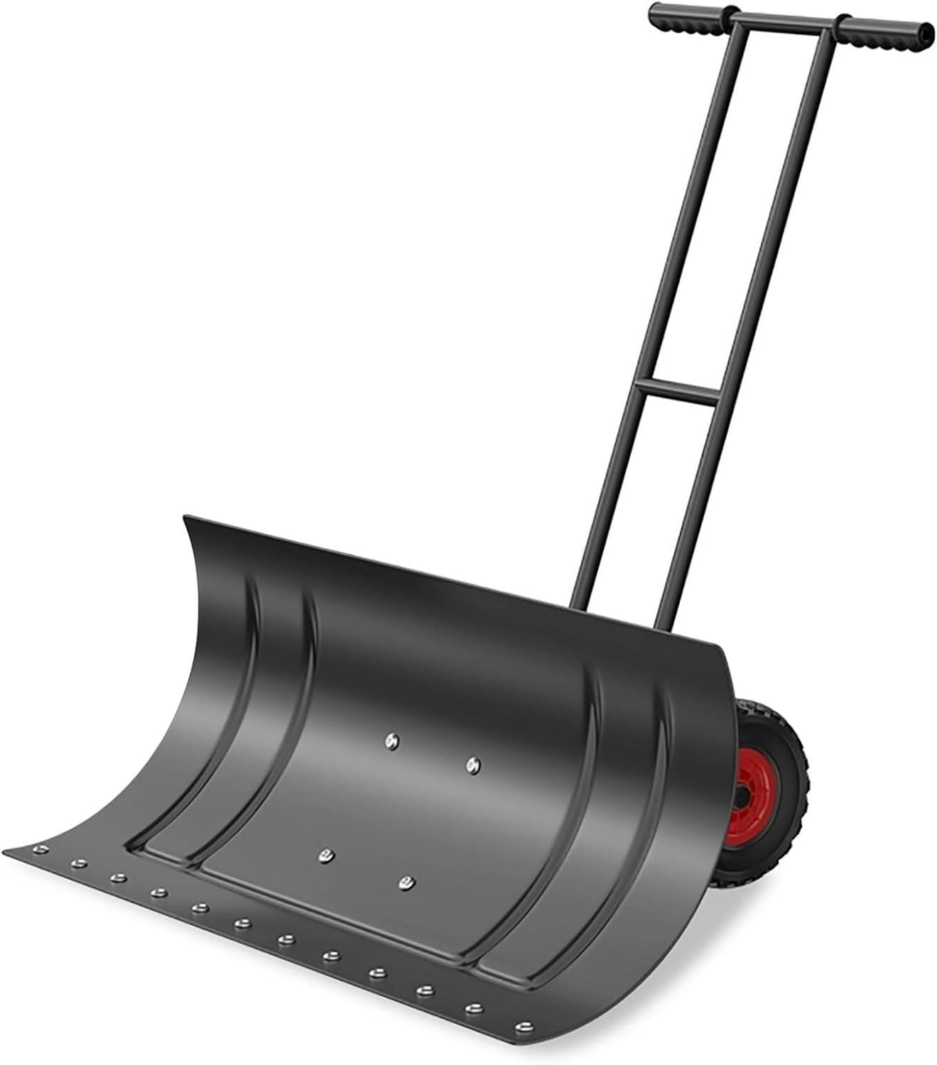 Snow Shovel with Wheels, Heavy Duty Snow Shovels, with Non-Slip Wheels, Easy Angle and Height Adjustment for Efficient Snow Removal(Medium)