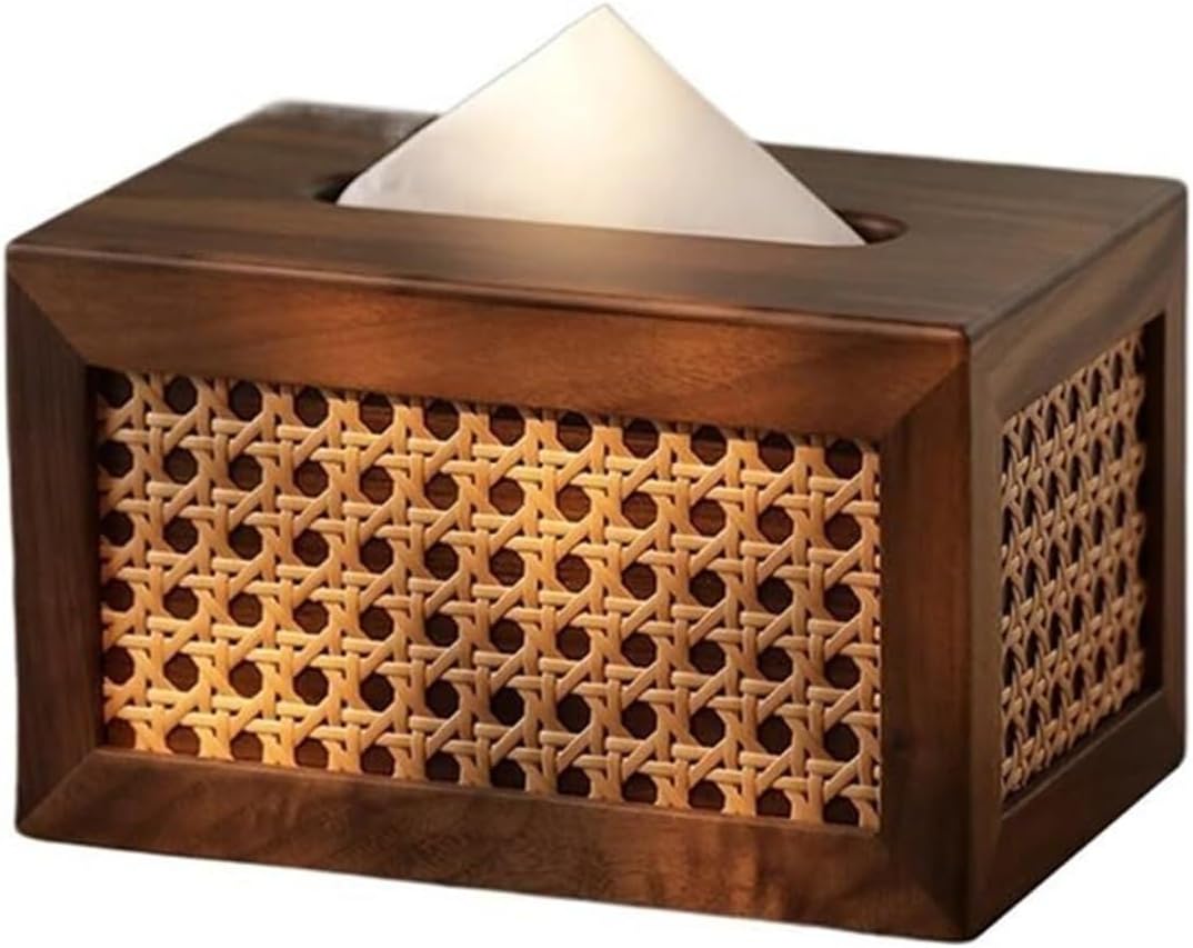 Tissue Box Holders Tissue Holder Retro Household Office Rectangular Paper Box Cover Case Napkin Fun Bathroom Decor(Natural)