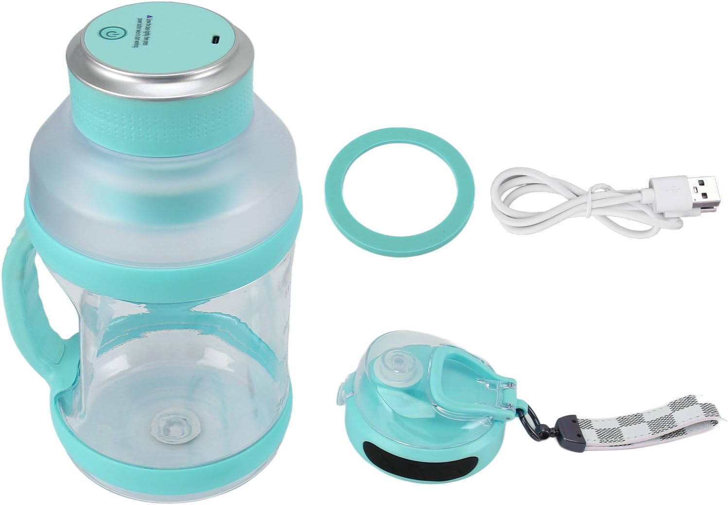 Yoidesu Sport Portable Blender, 2L for Shakes and Smoothies, 18000rpm 4000mAh USB Rechargeable Blender with 6 Blade for Kitchen Outdoor (Turquoise), YoidesuDKRG5APUHQ-14