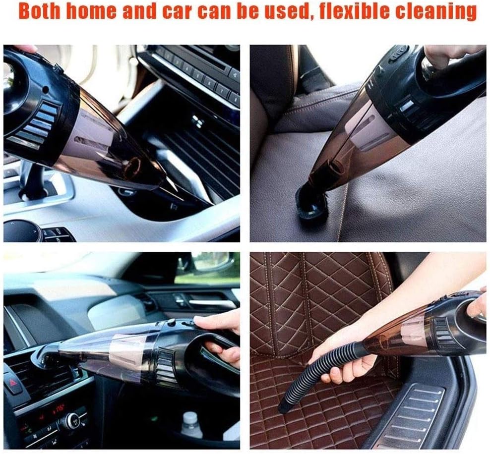 Handheld Vacuum Cordless,Car Strong Suction DC 12V Wet Dry Handheld Portable Pet Hair Cleaner(Orange)