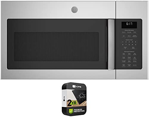 GE JVM6175YKFS 1.7 Cu. Ft. Over-the-Range Fingerprint Resistant Microwave Oven Stainless Steel Bundle with 2 YR CPS Enhanced Protection Pack