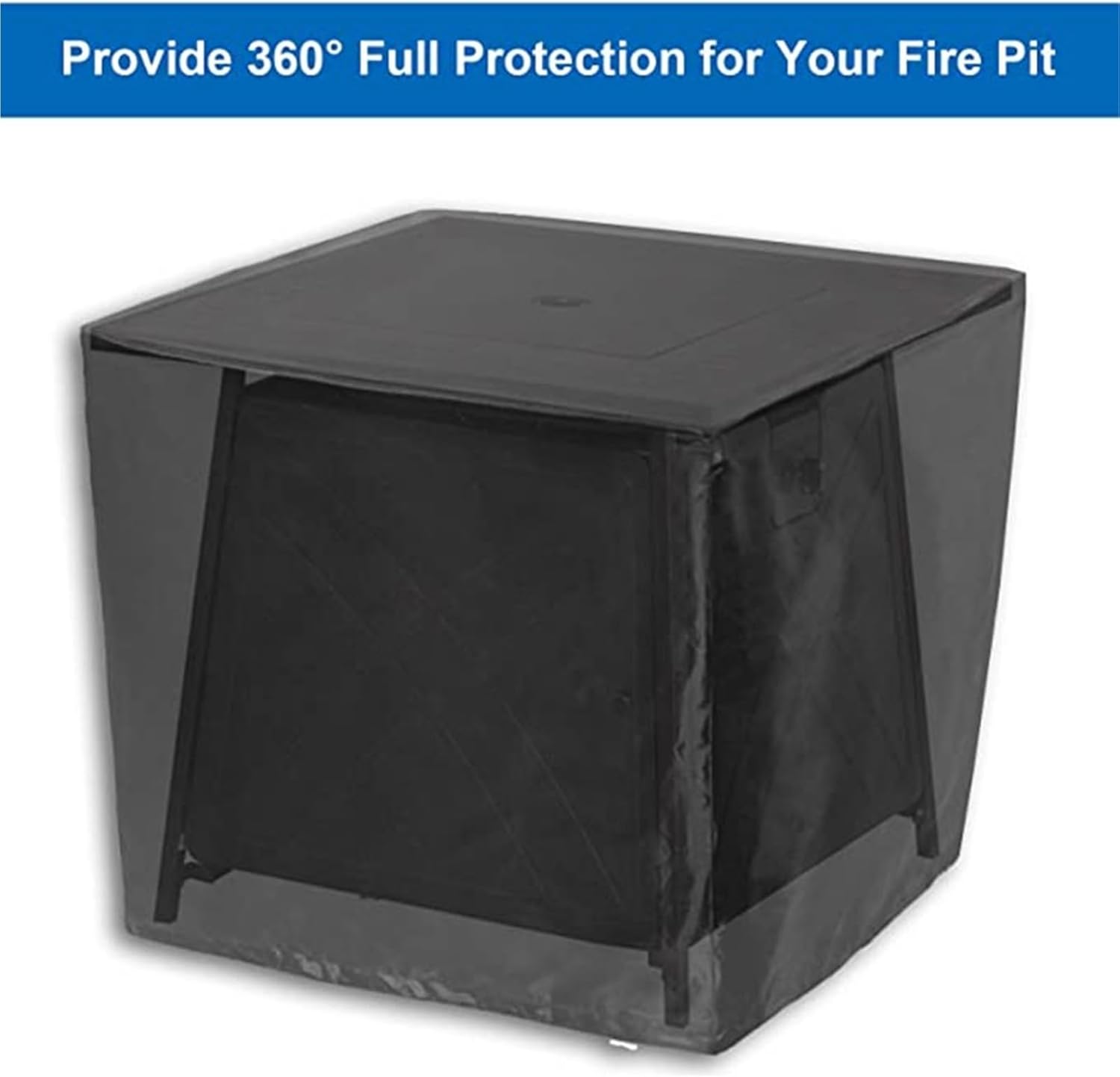 18 Size Fire Pit Cover Square Waterproof Dustproof Fireplace Outdoor Furniture Cover for Patio Fireplaces(Silver,68x68x120cm)