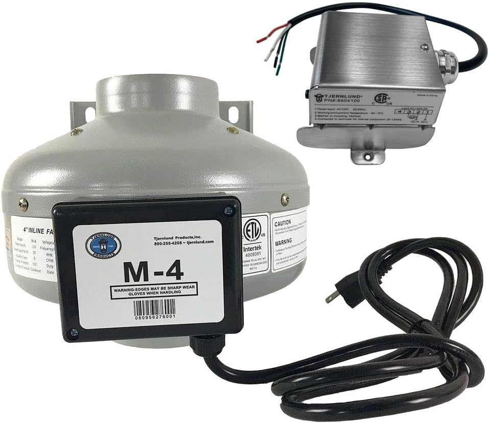 Tjernlund M-4DBT Automatic Dryer Duct Booster Exhaust Fan for Clothes Dryers