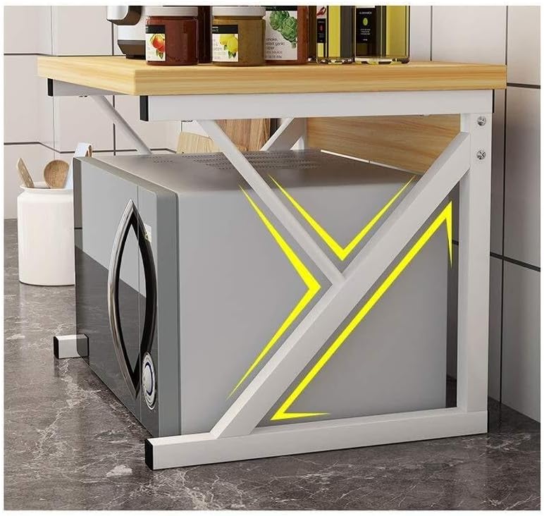 Kitchen Microwave Oven Rack, Countertop Storage Rack, Spice Rack & Utility Tool Organizer, & Space-Saving Kitchen Organizer (Color: B)