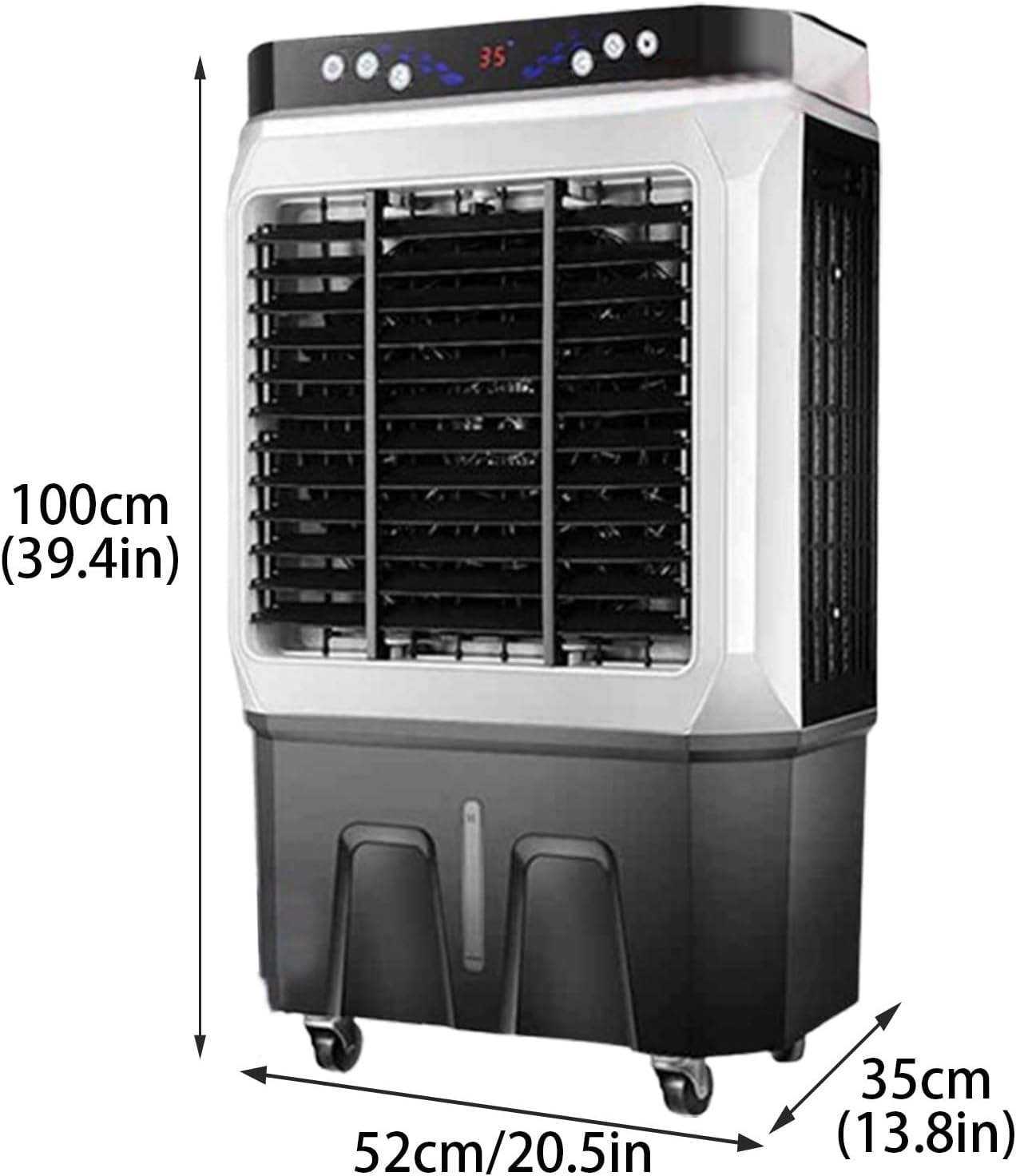 Portable Air Conditioners, 3-IN-1 Swamp Cooler with Wheel and Water Tank, Powerful Air Cooler for Room Garage Patio Basement