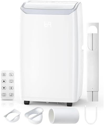 14000 BTU Portable Air Conditioners Up to 550 Sq.Ft, Air Conditioner With Cooling/Dehumidifier/Fan/Sleep Mode, Remote Control, Portable AC for Large Room, Campervan, Office, Temporary Space, White