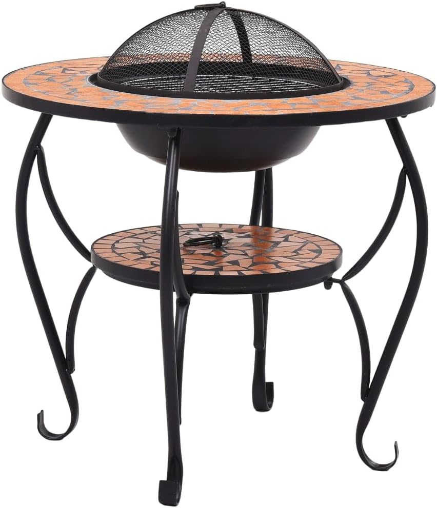 Mosaic Fire Pit Table Terracotta 26.8