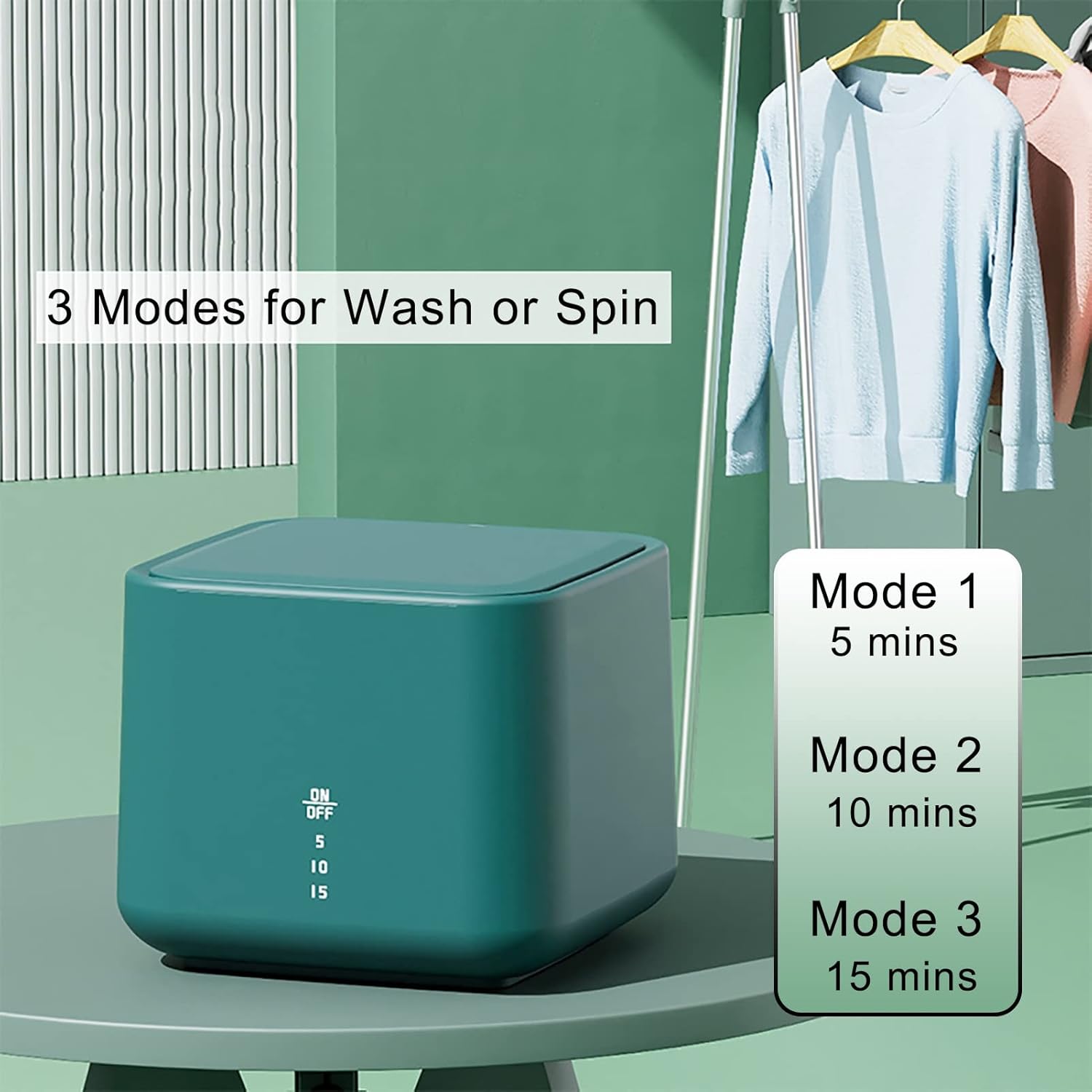Portable Washing Machine, Mini Washing Machine for Clothes, Small Washer, for Underwear, Socks, Baby Clothes, Towels, Delicate Items (Color : Blue)