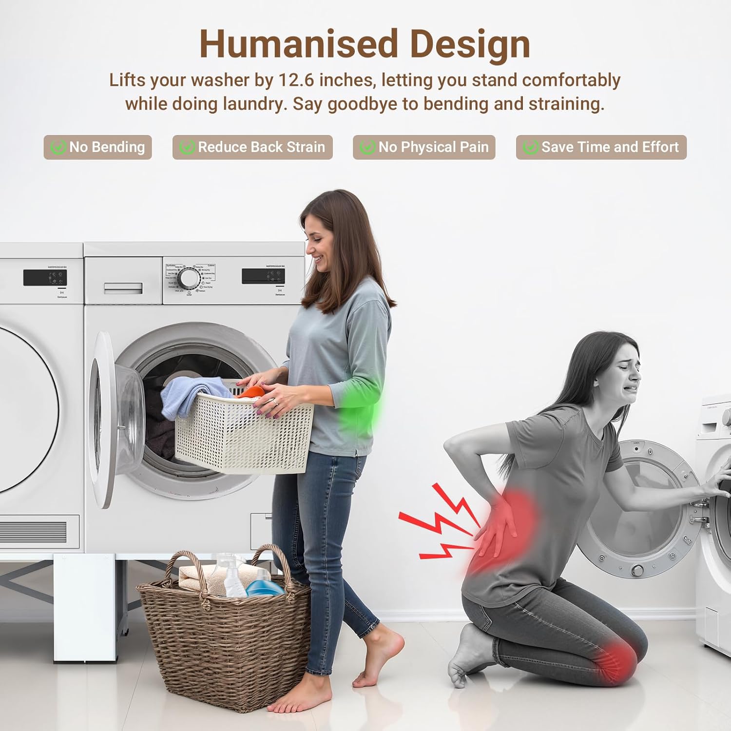 SKM 2-in-1 Washer & Dryer Pedestal Stand, 29