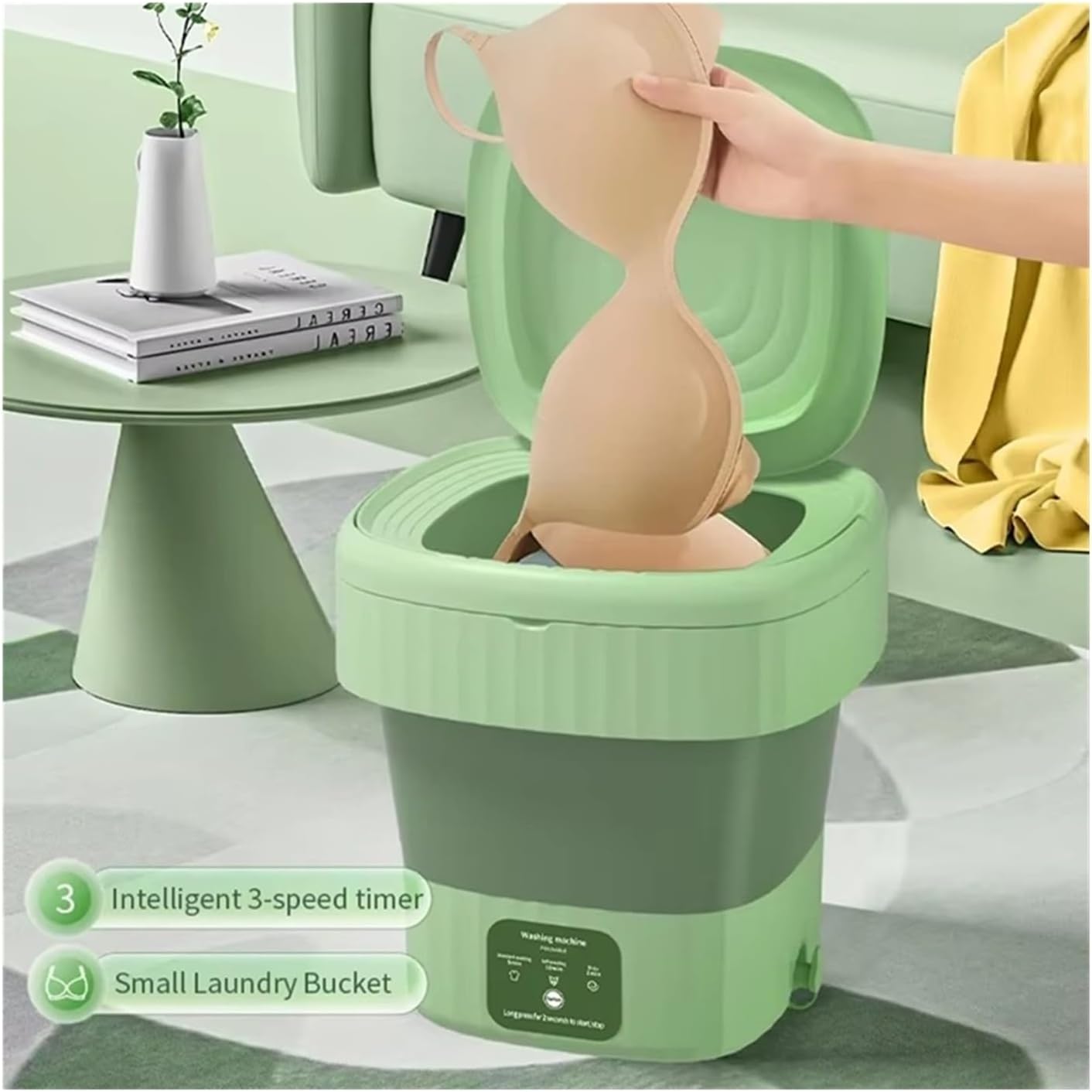 Compact 8L Washing Machine Forstudents Clothes Portable Efficient,for Travel,Camping, RV & Dorms(Purple)