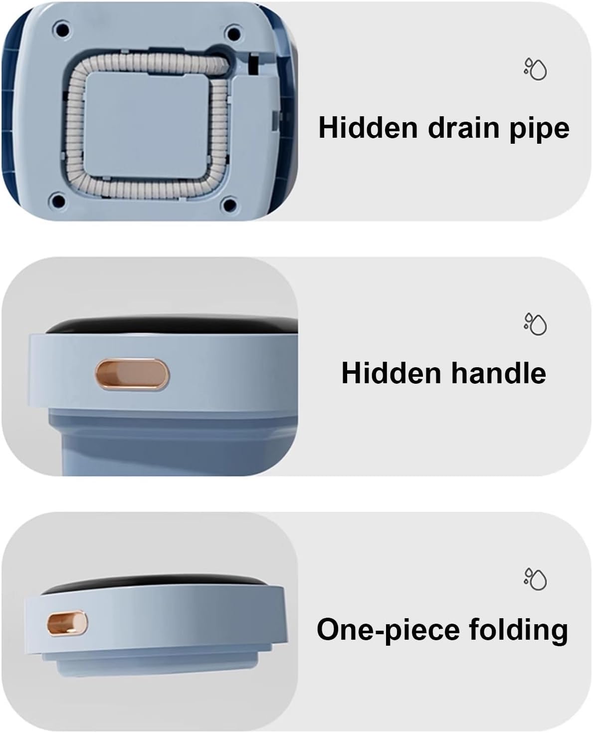 Mini Portable Washing Machine, 17L Small Foldable Washing Machine, Underwear Washer, Perfect for Household, Baby Clothes, Travel, Apartments/Dorms/RVs(Purple)