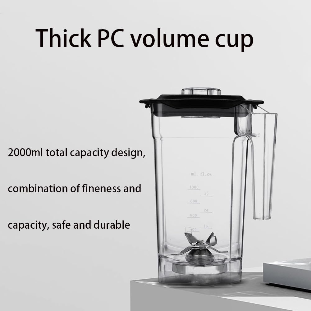 Blender Smoothie Maker with Sound Enclosure, 2L Electric Stand Mixer, Silent Broken Wall Cooking Machine, 17000rpm Blade, Ice Crusher, for Smoothie, Fruits