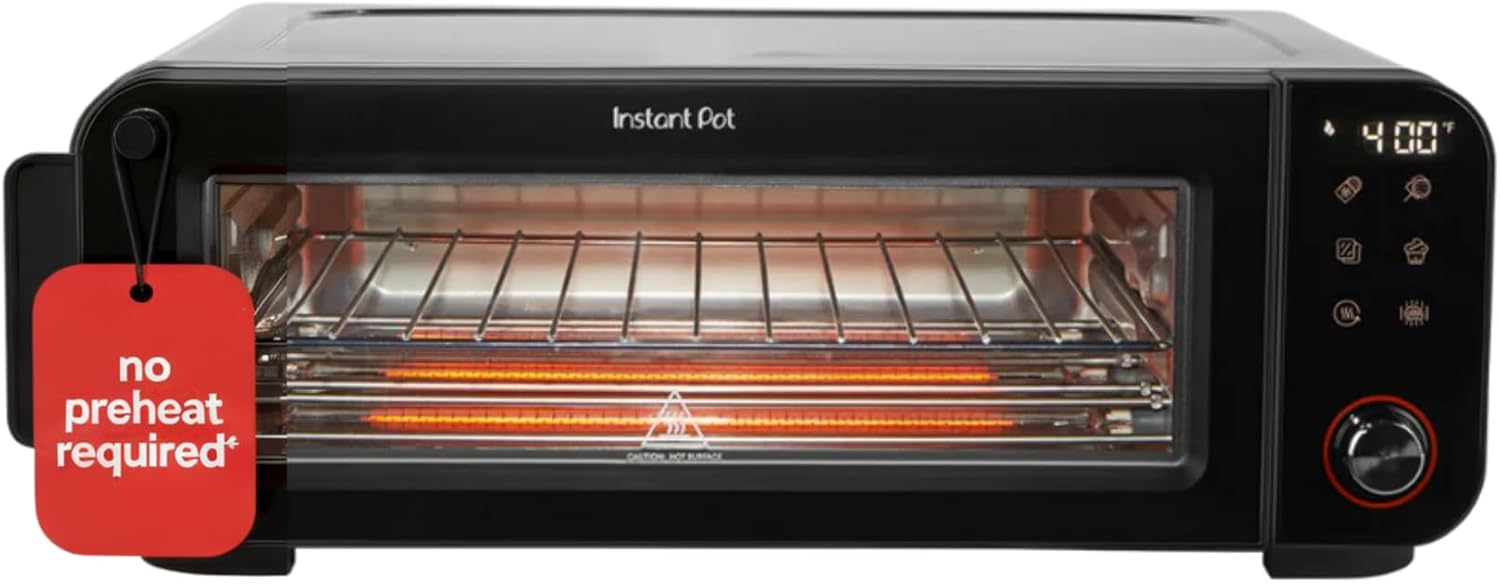 Instant Pot No Preheat Required* 6-in-1 Pizza and Toaster Oven with InstantHeat Technology, Fits a 12