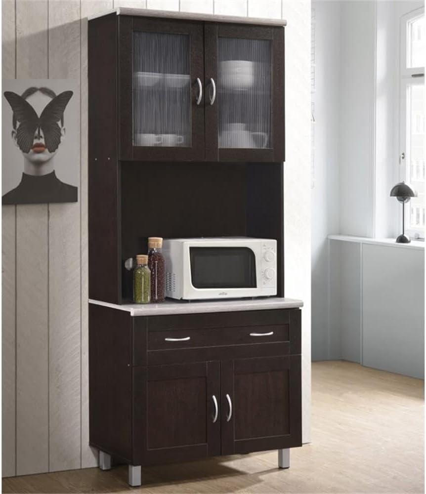 HODEDAH IMPORT Kitchen Cabinet, Chocolate