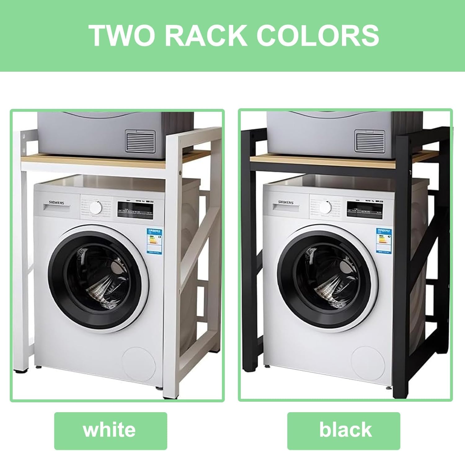 Home Appliances Storage Rack,Washer Storage Rack,40Mm Thickened Square Tube,Waterproof Thickened Wood Board, for Laundry Room,White