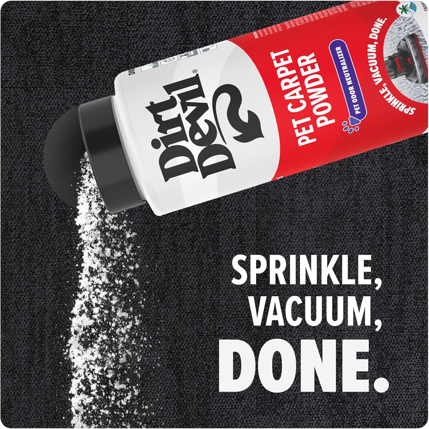 Dirt Devil Multi-Surface Extended Reach+ Bagless Upright Vacuum Cleaner Machine, UD76300V + 32 oz Pet Carpet Powder, Room Refresher, Pet Odor Eliminator, Tropical Wind Scent, AD31211