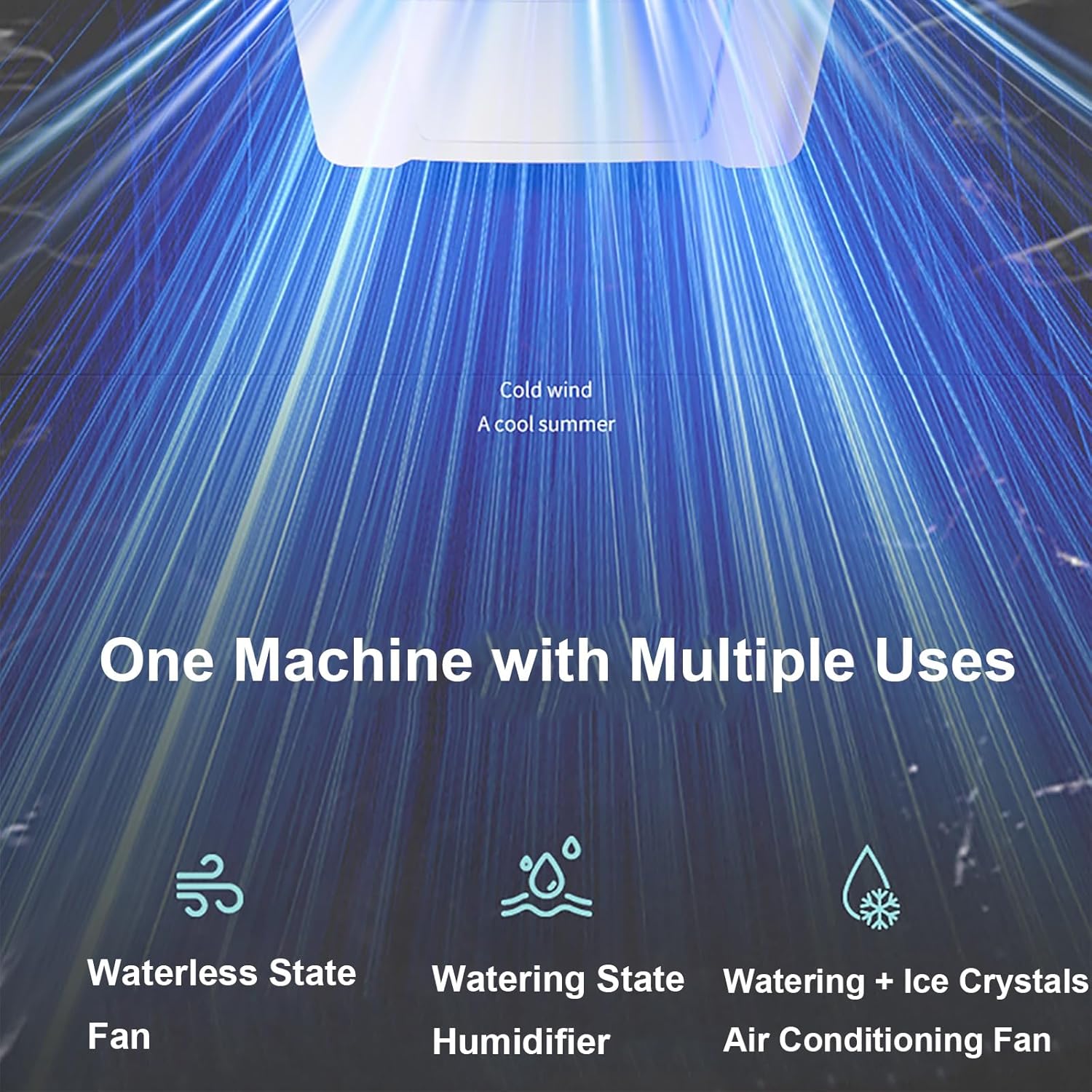 4000CFM Portable Air Conditioner, 3-In-1 Evaporative Air Cooler 40L Tank, 4 Ice Packs, 3 Modes & 3 Speeds, Swamp Cooler Fan, No Hose Needed, 43in