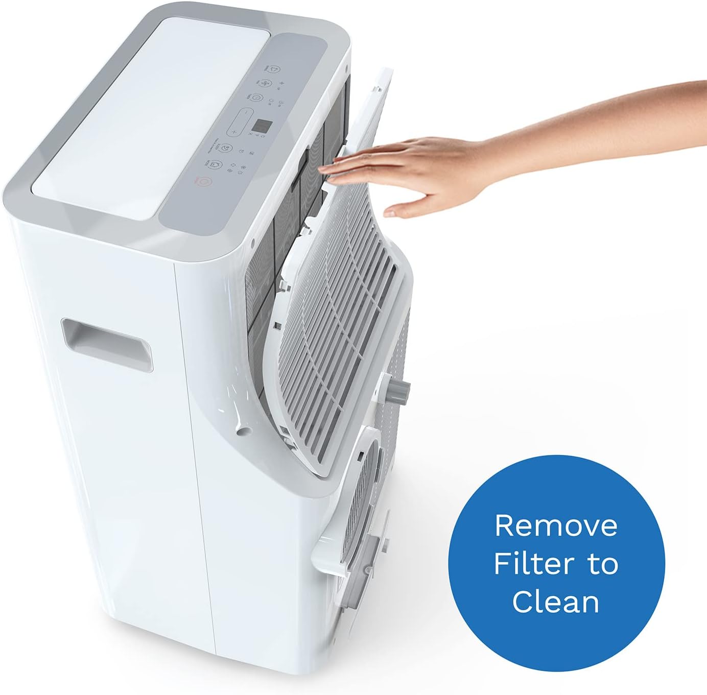 hOmelabs Portable Air Conditioner 12000 BTU - Cools Rooms up to 450 Sq. Ft. - Quiet AC Unit with Wheels, Washable Filter and Remote Control (New DOE 7200 BTU)