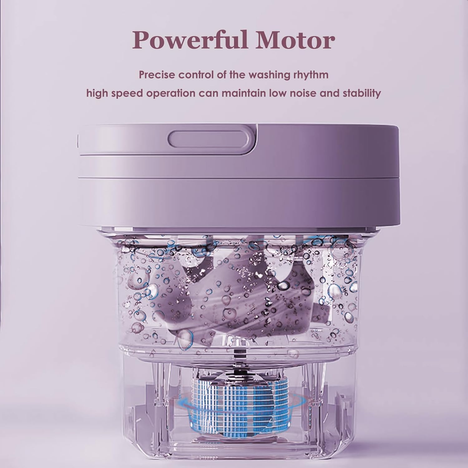 6.5L Portable Washing Machine Foldable Mini Small Portable Washer Washing Machine With Drain Basket for Underwear, Baby Clothes, Small Items, Towels US Plug (Purple)