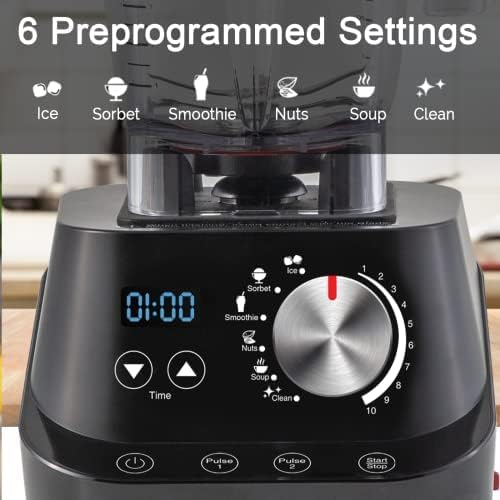 Nuwave Infinity Noise Reduction Blender, Sealed Sound Enclosure, Professional Grade, Digital Controls, 56oz Tritan Jar, Laser-Cut Stainless-Steel -Blades & Heavy-Duty Metal Gears