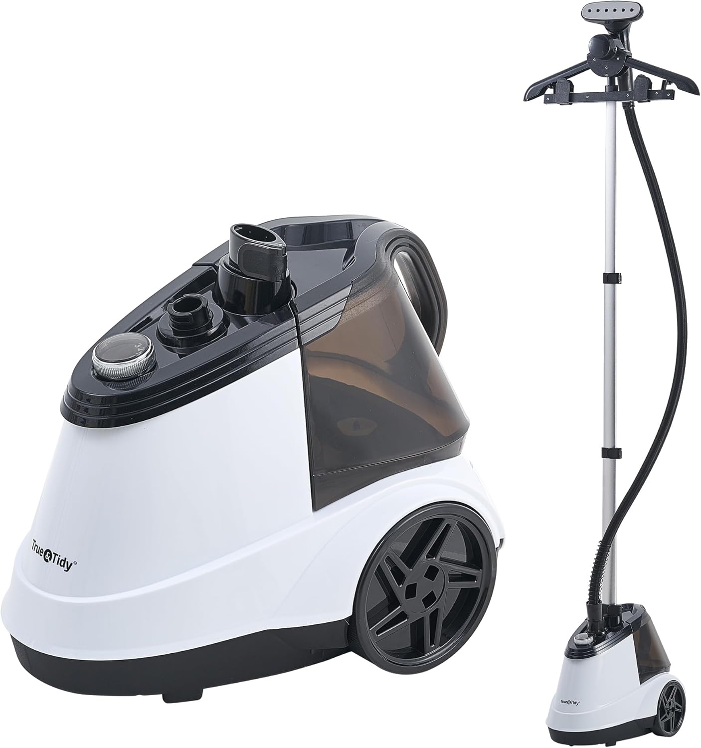 True & Tidy® Pro Commercial Garment Steamer with Extra Large 2.9L (98 oz) water tank, Heavy Duty with 3 Steam Settings, Aluminum Steam Plate, up to 90 mins