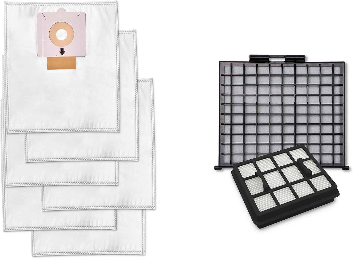 Simplicity Vacuums Bag Pack and Filter Set Bagged Canister Vacuum Cleaner Bundle for Scout or Scout Plus Dust Vacuum, SSH-6 Filter and SSFPK Bags Made with HEPA Media