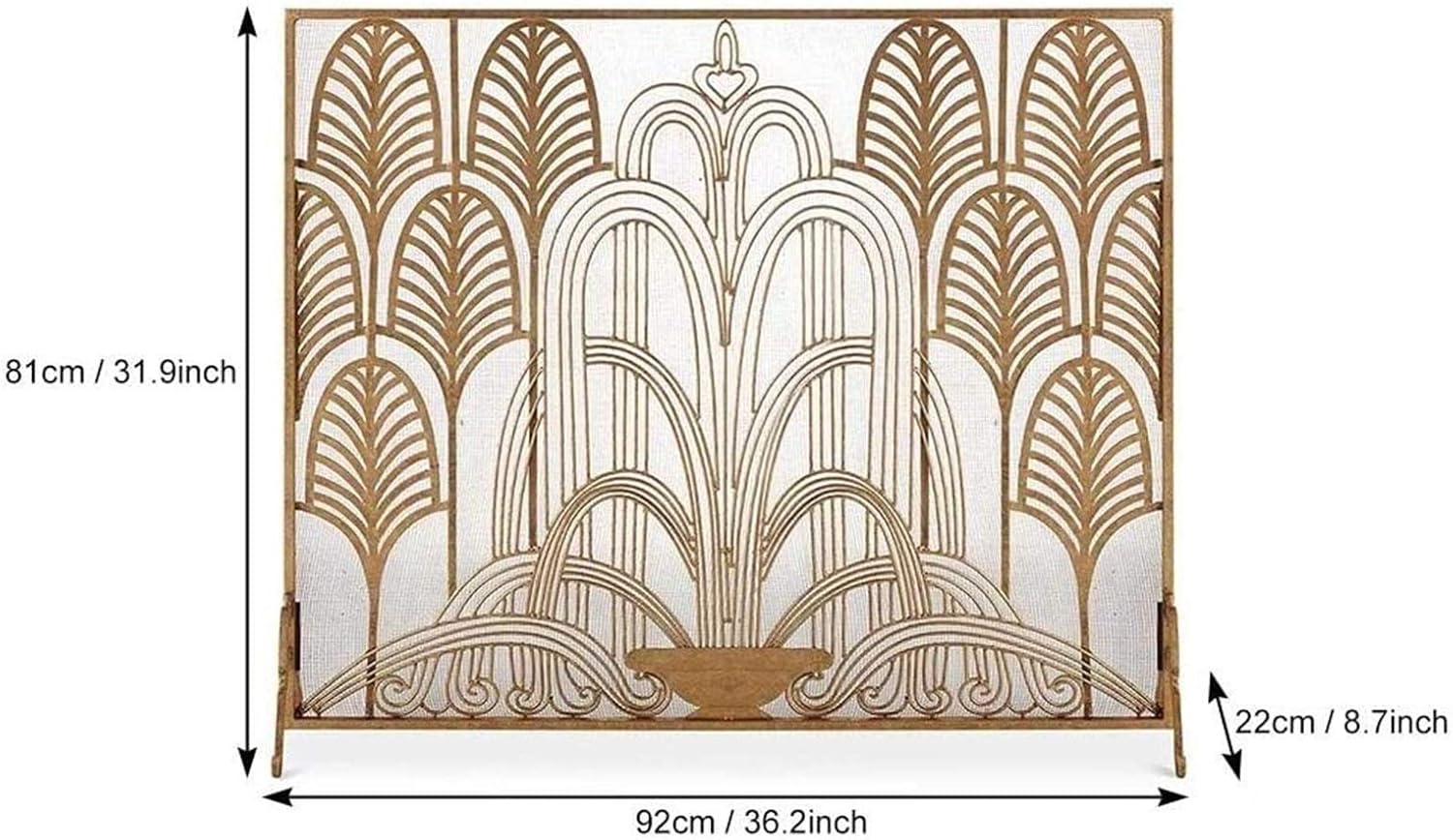 Iron Gold Fireplace Screen Protector - Durable Spark Guard for Indoor & Outdoor Use, Fits Wood & Coal Burning Stoves, Grills, Fireplaces - Safety & Style Combined