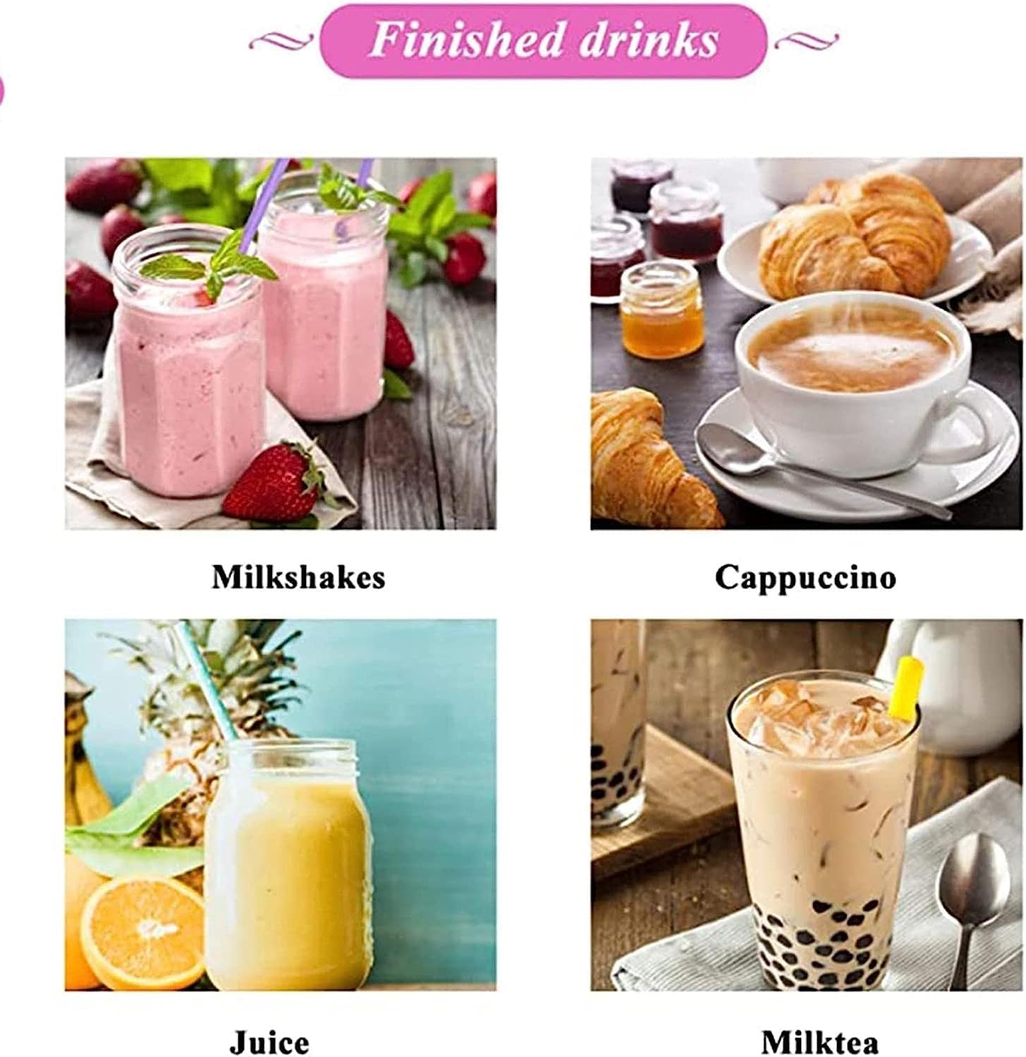 Milkshake Maker,Milkshake Machine, 2 Speed Adjustable Electric Milkshake Maker, Stainless Steel Ice Cream Maker Blender, for Home Business