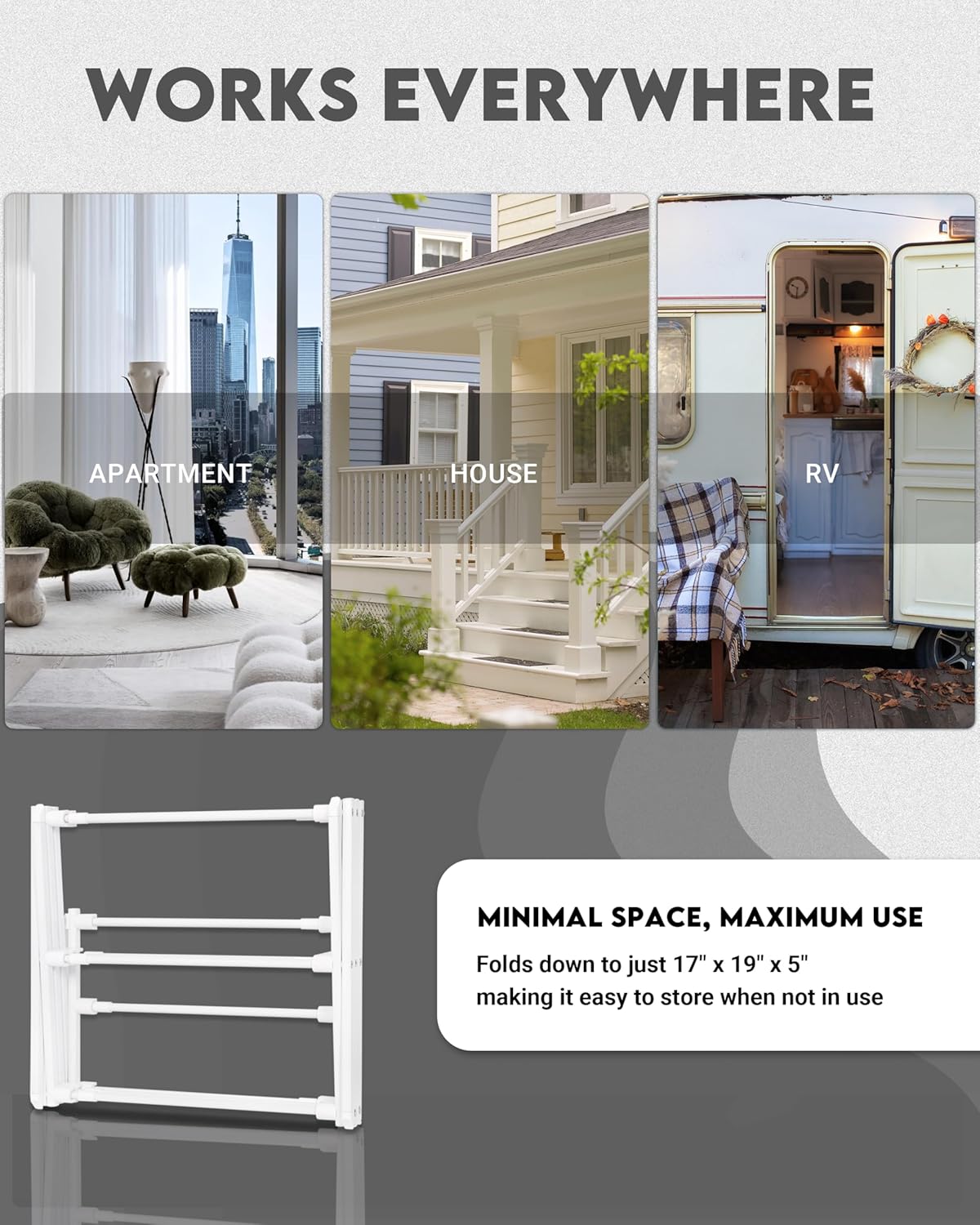 4-Tier Clothes Drying Rack, 4ft High Foldable Drying Rack Clothing for Indoor & Outdoor, Portable Collapsible Laundry Dryer for Laundry Room and Apartment, White 29