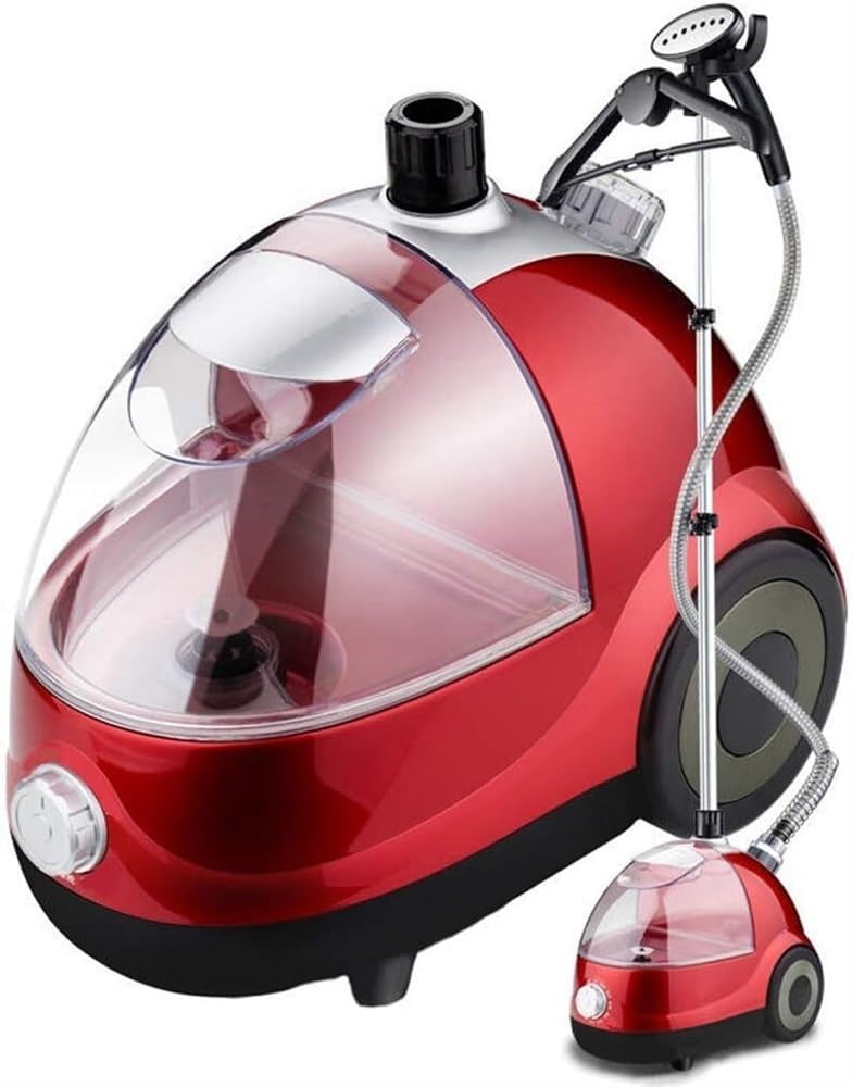 Steamer Clothes, 2000W Upright Garment Steamer, Standing Heavy Duty Hanging Fabric Vertical/Handheld Steamer Clothes Full Size, 11 Level Steam Adjustment, Suitable all Fabrics, Red