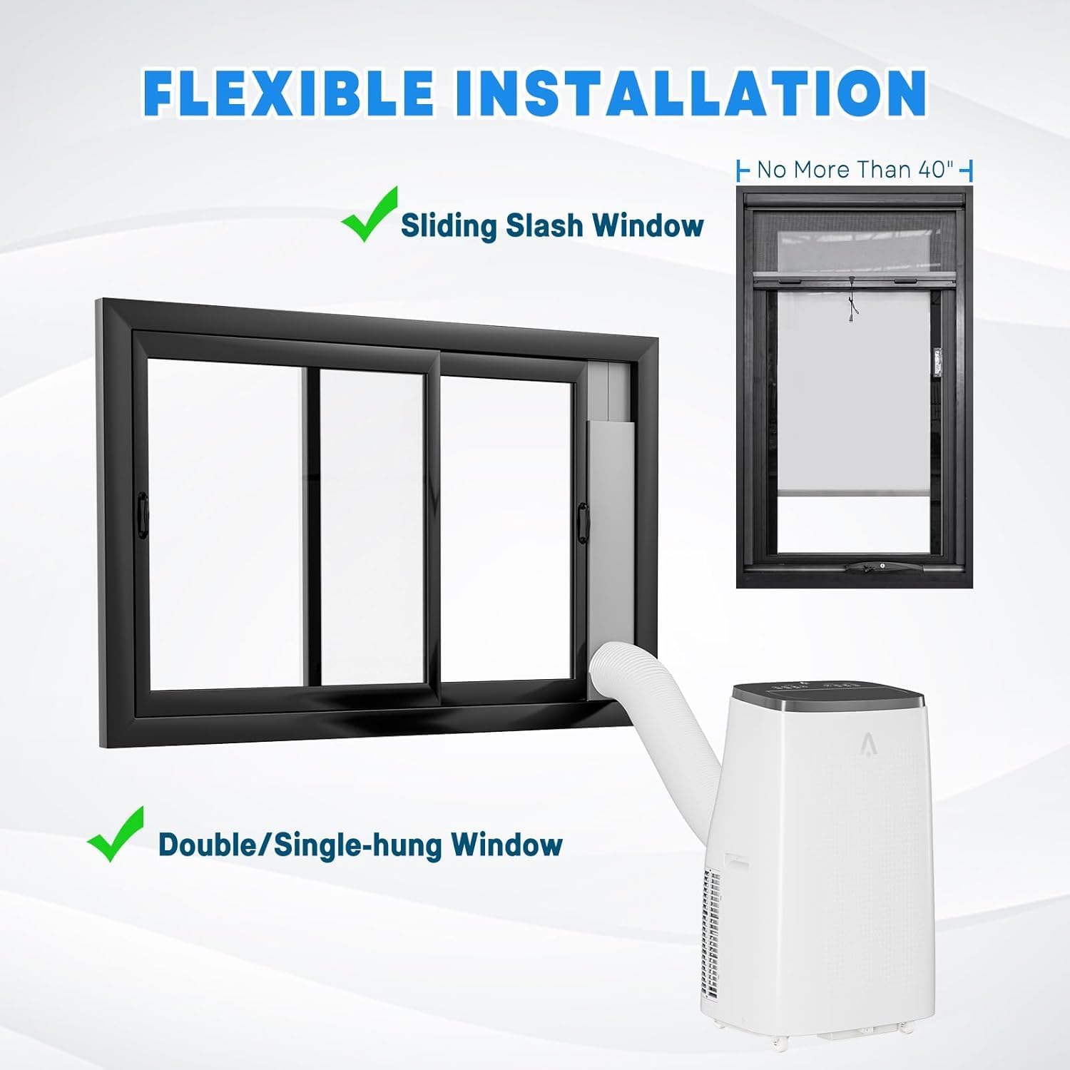 14000 BTU Portable Air Conditioner, 4-In-1 Quiet Portable AC Unit Up to 750 Sq. Ft, Portable Ac With Cooling, Fan, Dehumidifier,Energy Saving & Remote Control, for Rooms/Living Room, Dark Gray Top