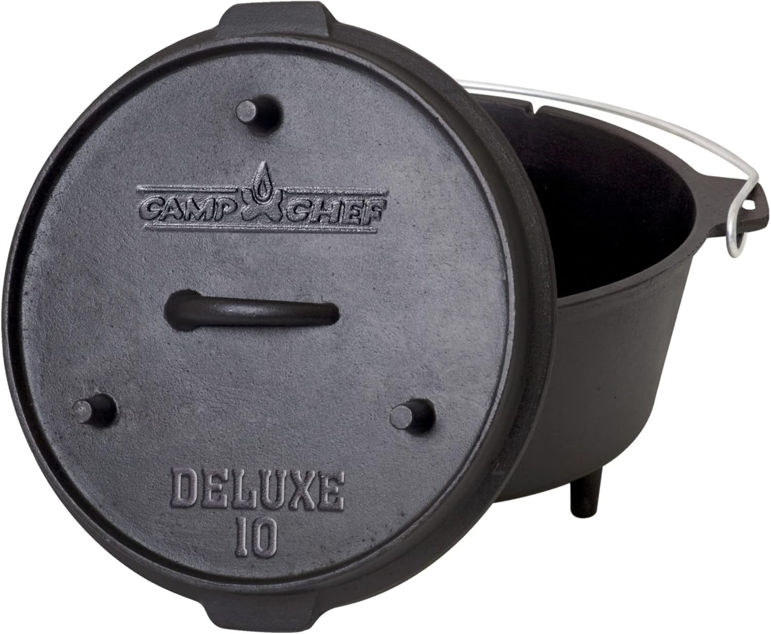Camp Chef DO10-6 Quart Dutch Oven Pre-Seasoned Cast Iron with Lift Tool and Lid