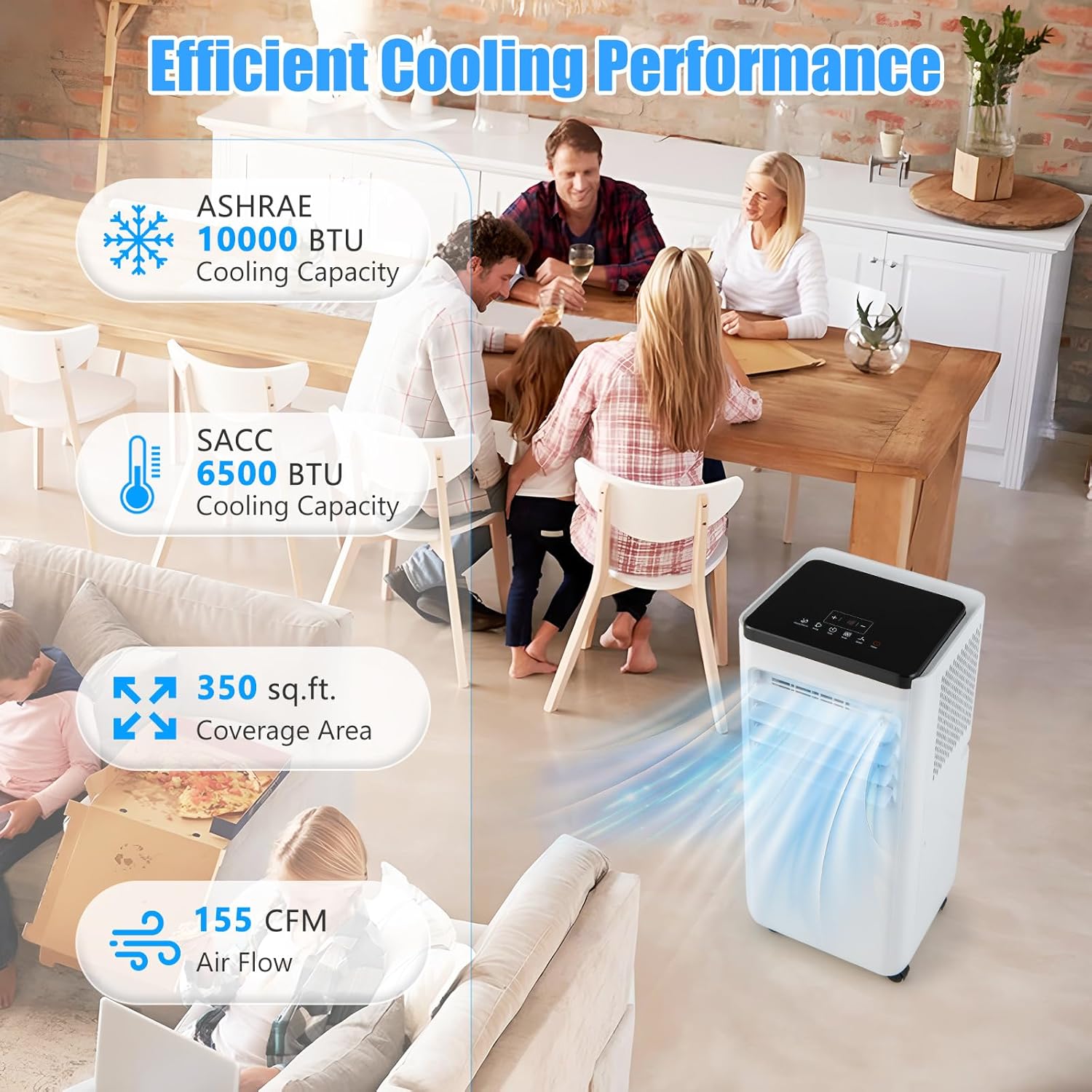 DORTALA 10000 BTU Portable Air Conditioner, 3-in-1 Portable AC Unit with Fan & Dehumidifier, Auto/Sleep Mode, 24H Timer, Remote Control & Window Installation Kit, Cools up to 350 Sq.Ft