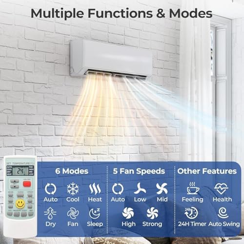 20K Dual 2 Zone Mini Split Air Conditioner and Heater, 20 SEER2 208-230V 12000 + 12000 BTU Wifi Mini Split AC/Heating System Multi Zone, Ductless, Wall Unit