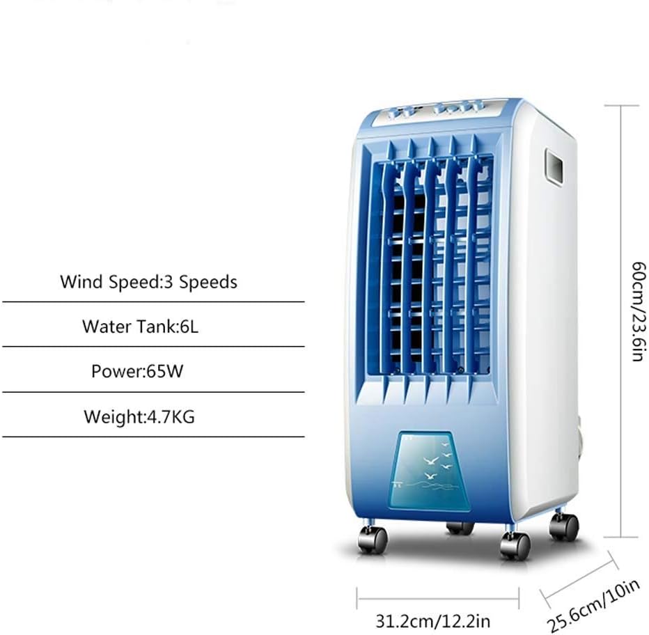 Air Cooler for Home Office Evaporative Coolers Portable Air Conditioner Fan, Silent Electric Fan Air-coo Mobile Water-coo Humidifier Small Air Conditioner for Home Or Office